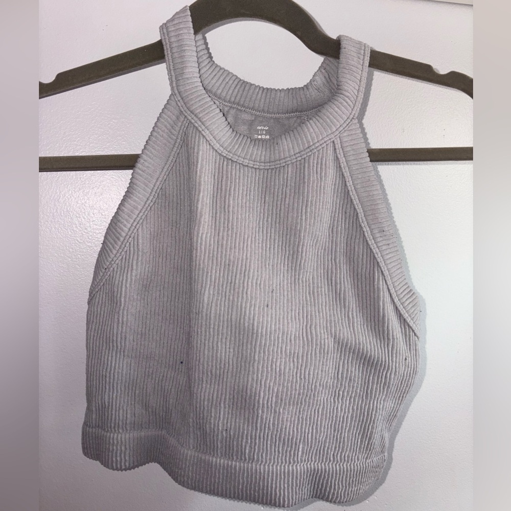 Gray Ribbed AERIE “Real Good” croptop